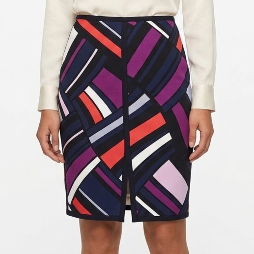 Worthington Modernist Geometric Pencil Skirt Size 12 Office Siren Maximalist